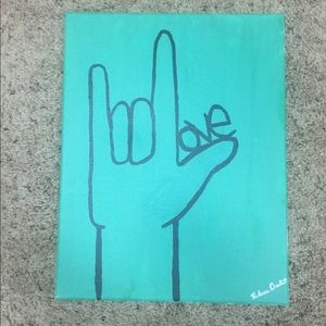 MOVING Homemade Sign Language Love Symbol Painting